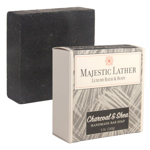 Majestic Lather Charcoal & Shea Luxury Handmade Bar Soap