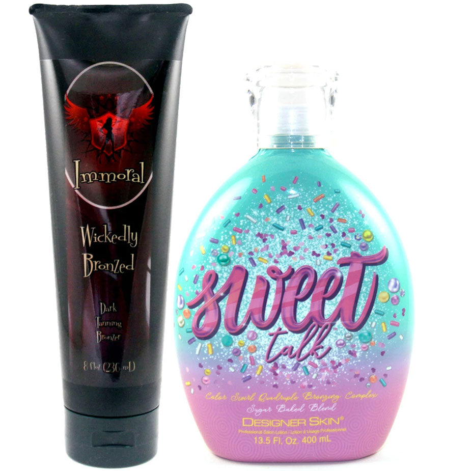 Immoral Wickedly Bronzed and Designer Skin Sweet Talk Tanning Lotions