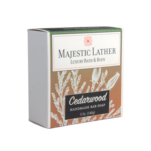Majestic Lather Cedarwood Handmade Bar Soap Box