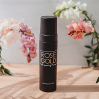 Rose Gold Sunless Rapid Rinse Self Tanning Mousse — Dark Neutral Bronze Whipped Foam