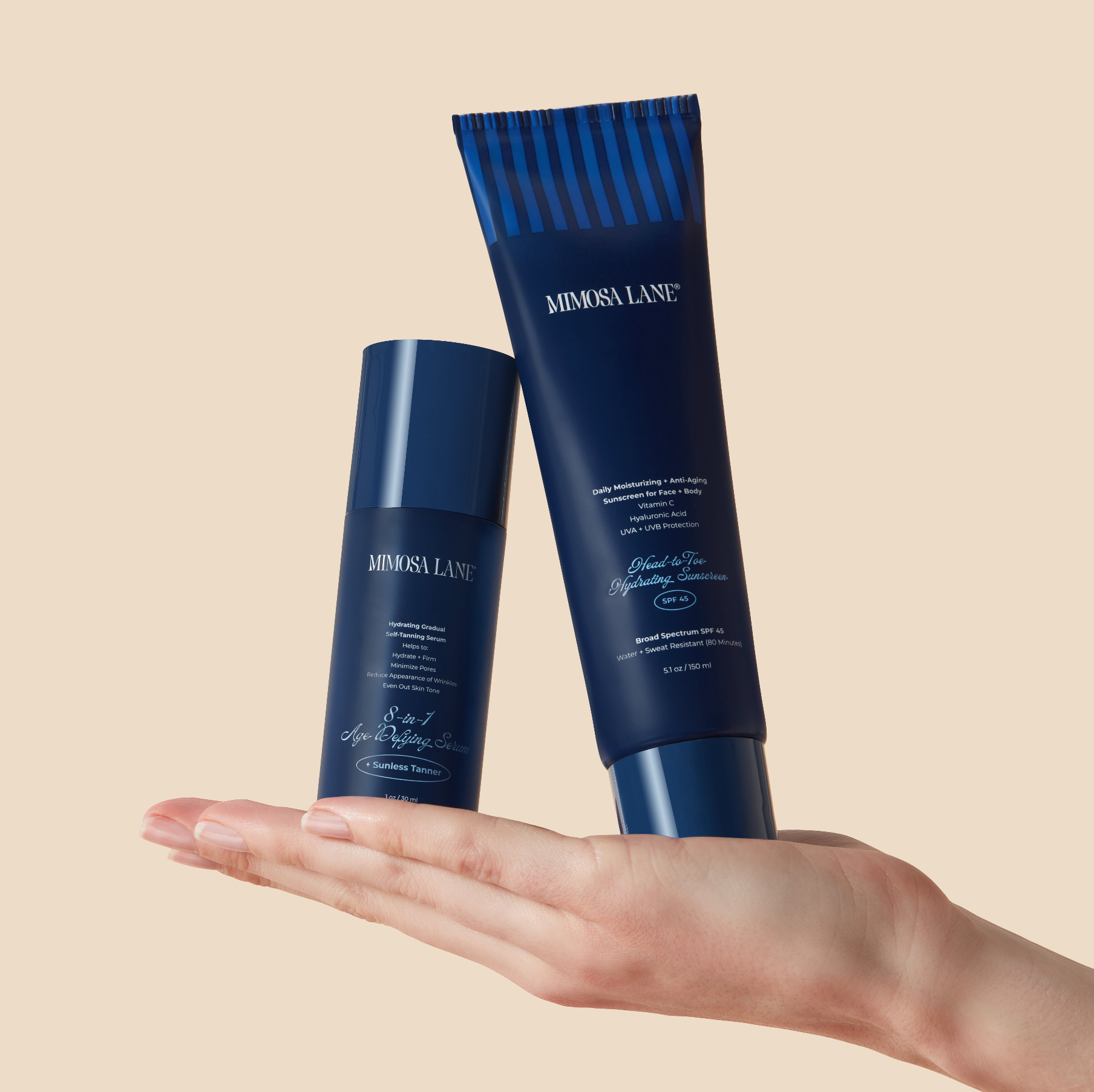 Mimosa Lane The Power Duo: Self-Tan Serum + SPF 45 (Best Seller)