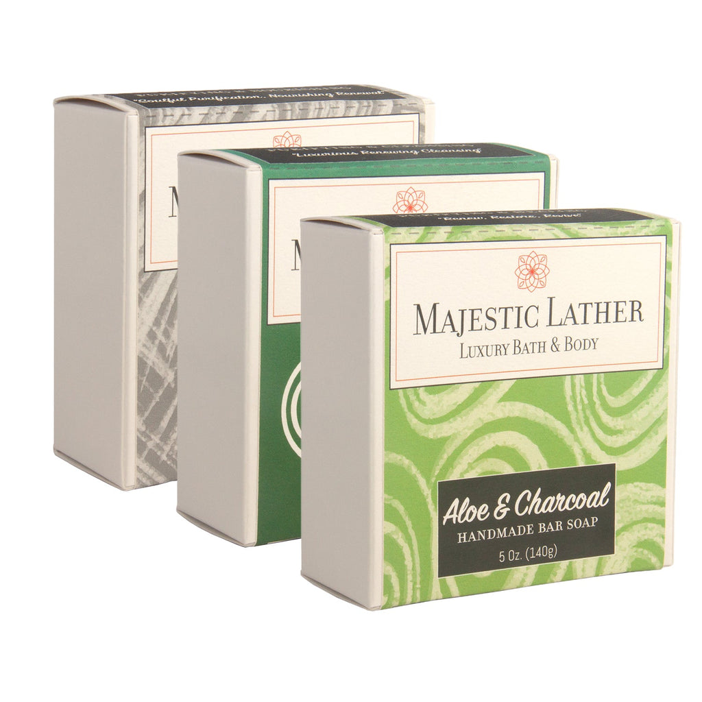 Majestic Lather Activated Charcoal Bar Soap Collection Box
