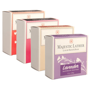 Majestic Lather Handmade Bar Soap Floral Soap Collection Boxes