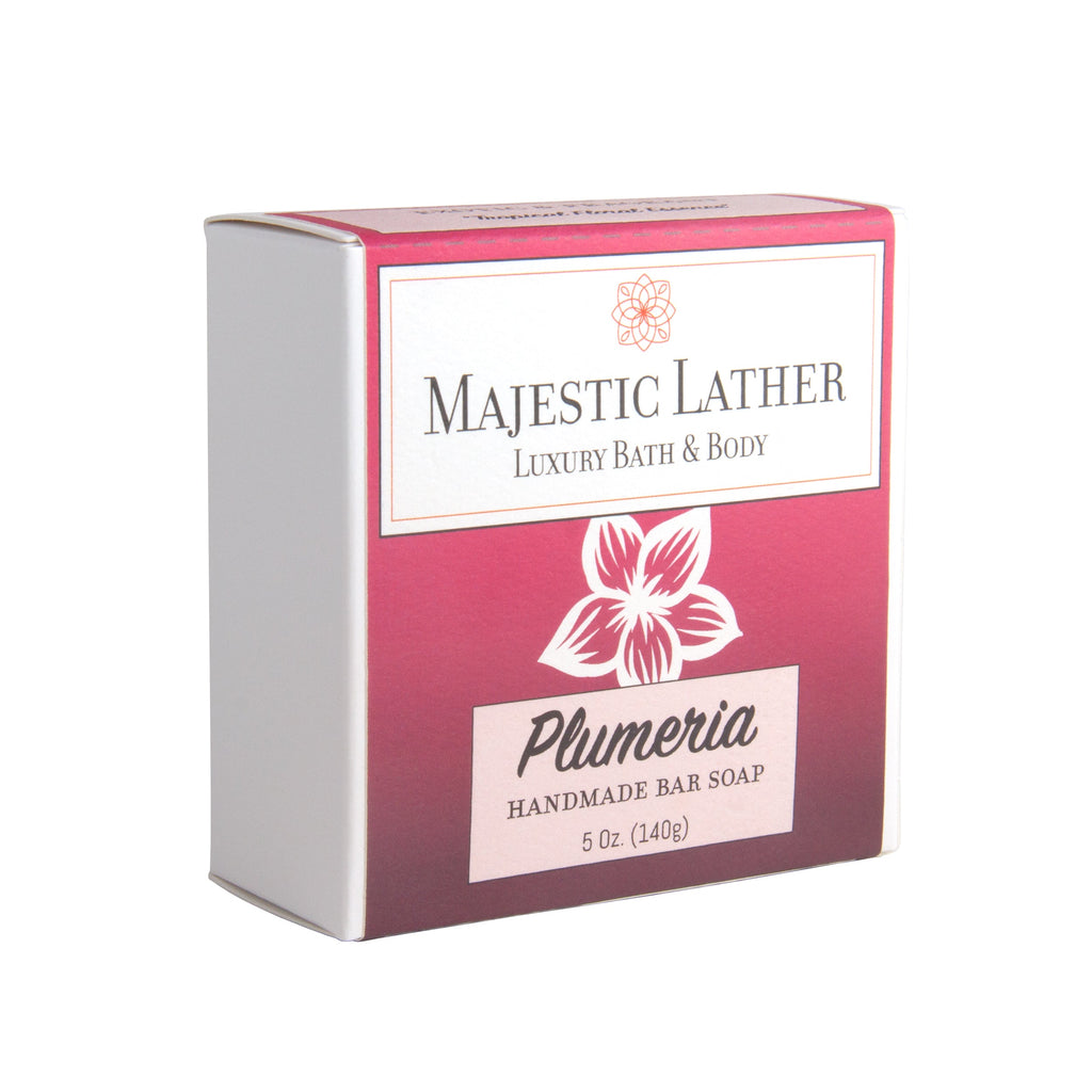 Majestic Lather Plumeria Handmade Bar Soap Box