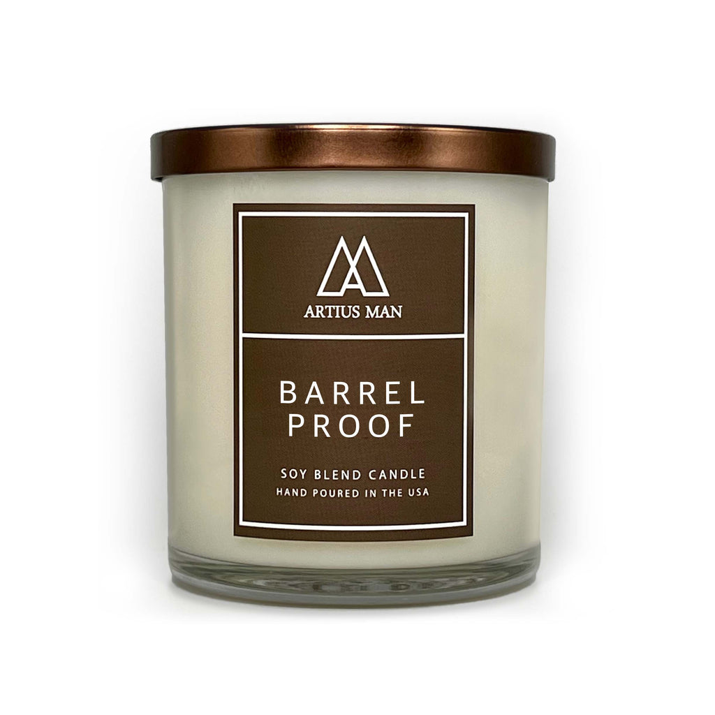 Artius Man Soy Blend Wood Wick Candle - Barrel Proof