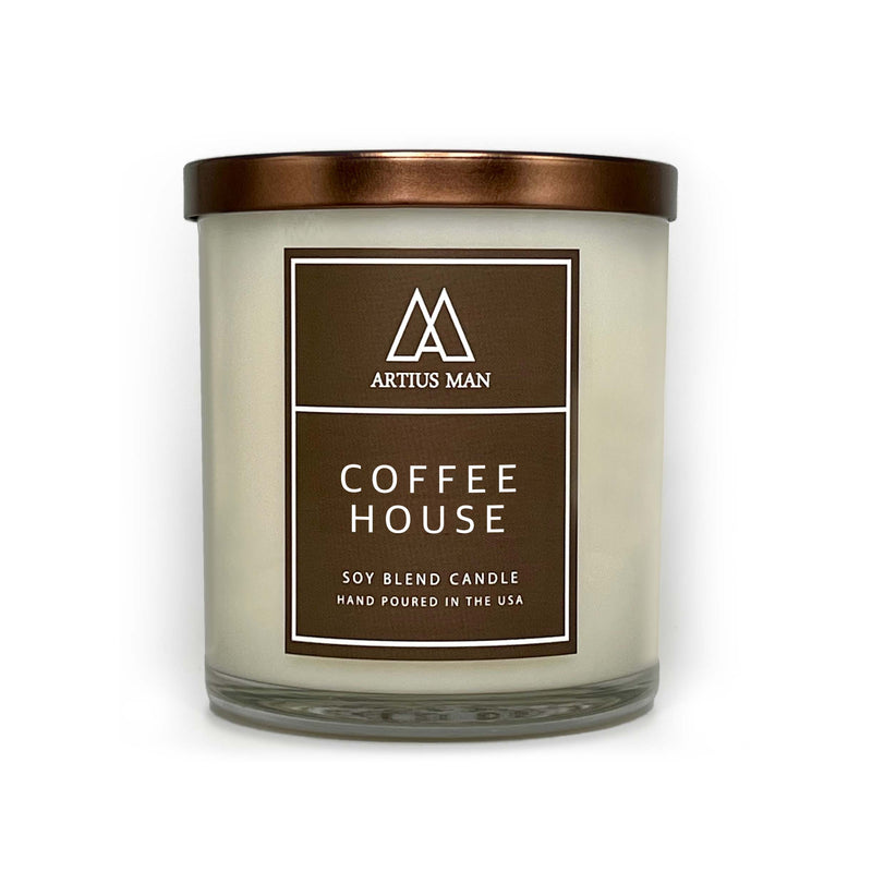 Artius Man Coffee Scented Candle With Hints Of Vanilla & Hazelnut