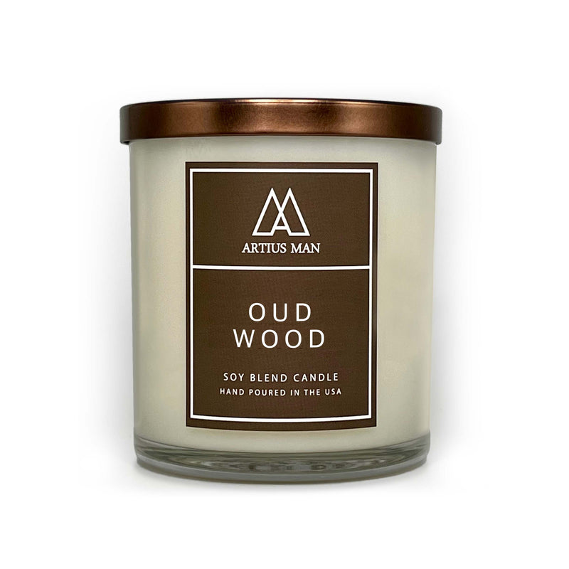 Artius Man Soy Blend Wood Wick Candle - Oud Wood