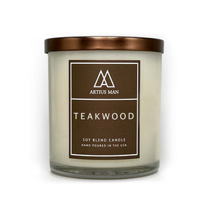 Artius Man Teakwood Candle - Soy Blend With Wood Wick