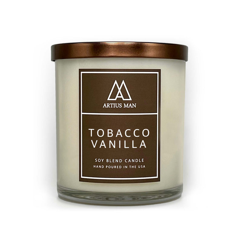 Artius Man Soy Blend Wood Wick Tobacco Vanilla Candle